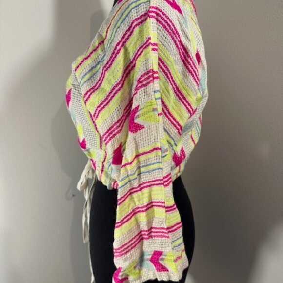 En Creme Neon Boho Tie Cardigan    8347 - Picture 3 of 11